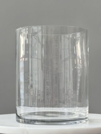 Clear Glass Cylinder Vase 7 in