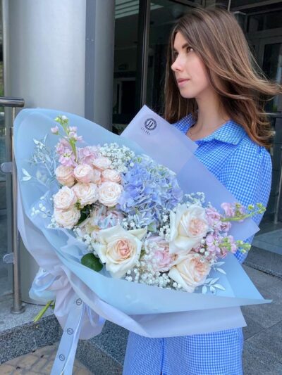Pastel Hydrangea & Rose Bouquet