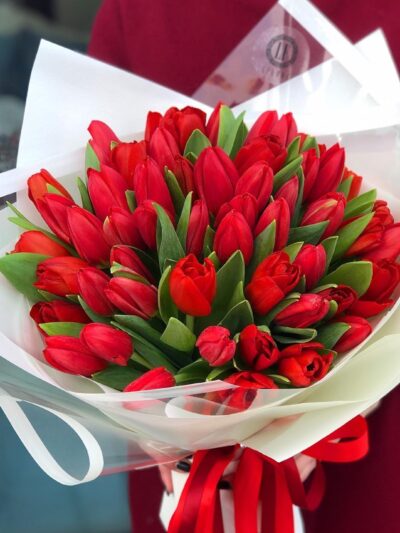 Scarlet Tulip Mono Bouquet